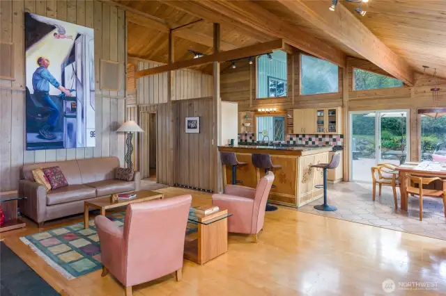 Looking toward the dining area and kitchen.