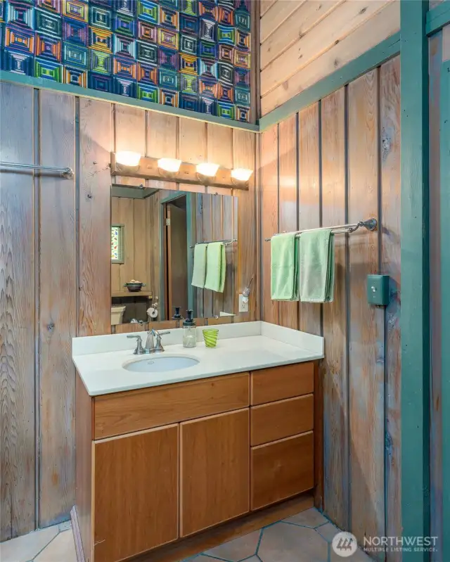 Second bathroom has a shower which is just out of sight.