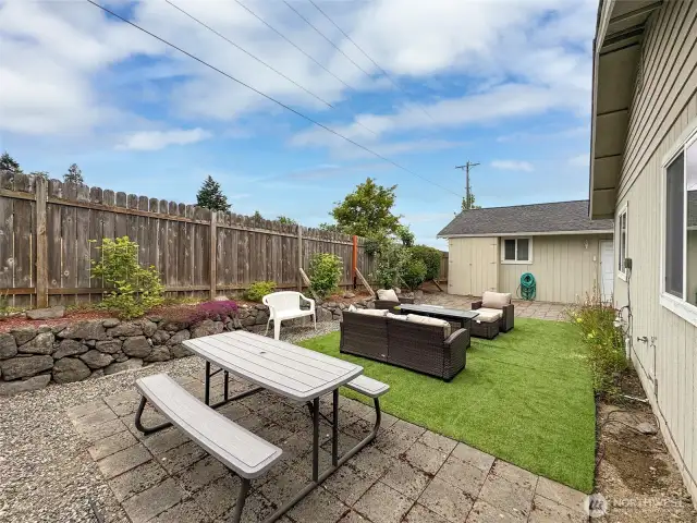 Fenced back yard