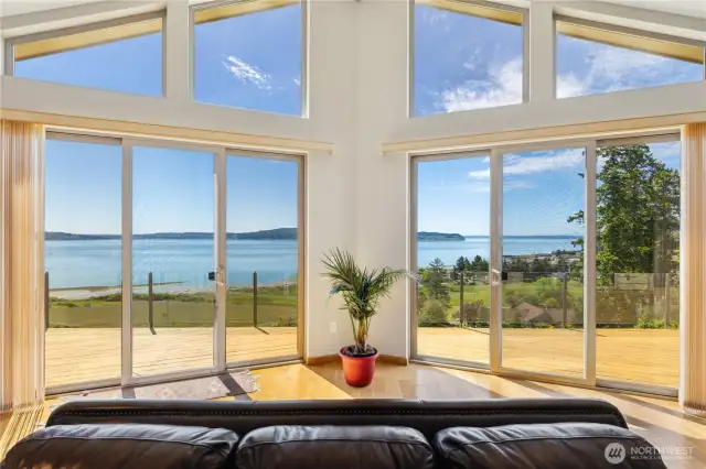The extensive deck allows for extending the living space out into nature to enjoy the salt water, birds and other marine life right from your living room!