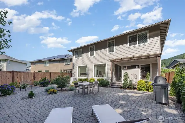Step outside to an entertainer’s paradise with elegant pavers and BBQ hookups.