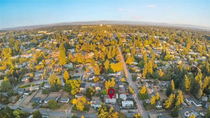 Ariel View-Across the Puget Sound & capturing the sunset
