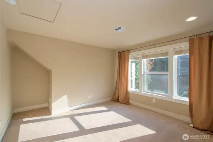 Upstairs 2nd bedroom with walk-in closet.