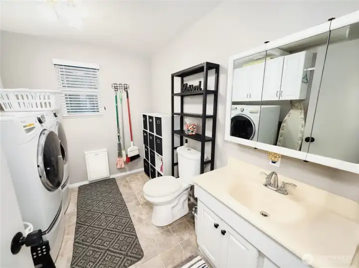 Downstairs half bath with laundry