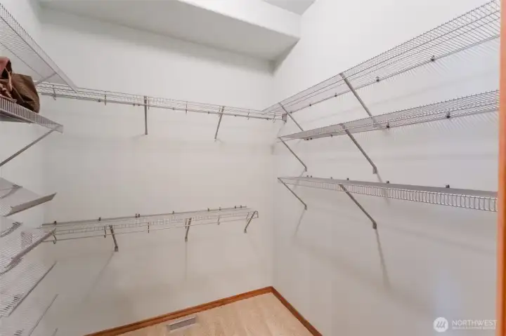 Walk in primary closet
