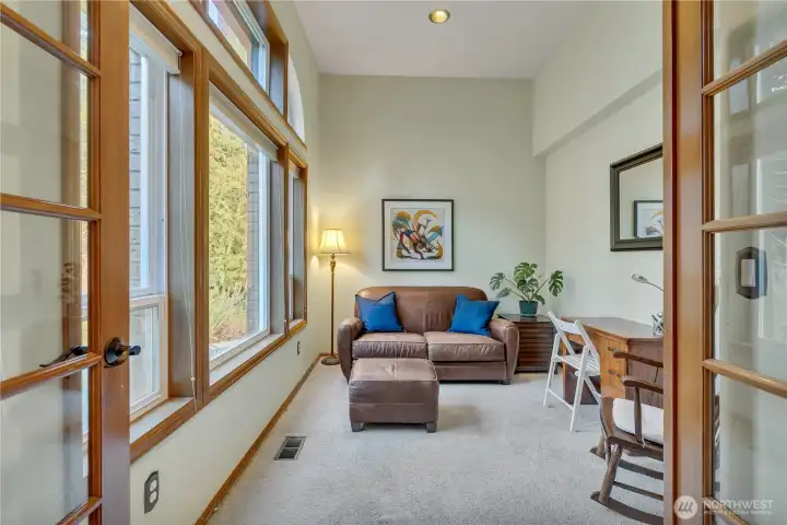 Lovely Den/office through elegant french doors on the main floor