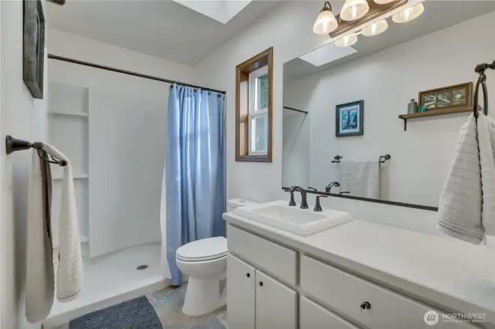 Main bath upstairs is remodeled
