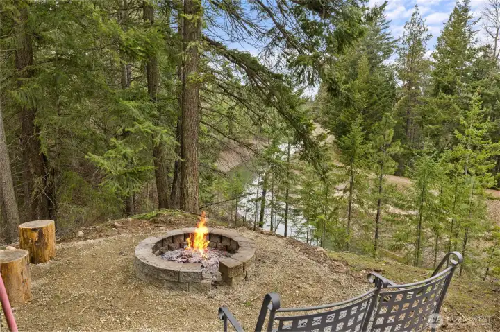 Fire pit overlooking the canal