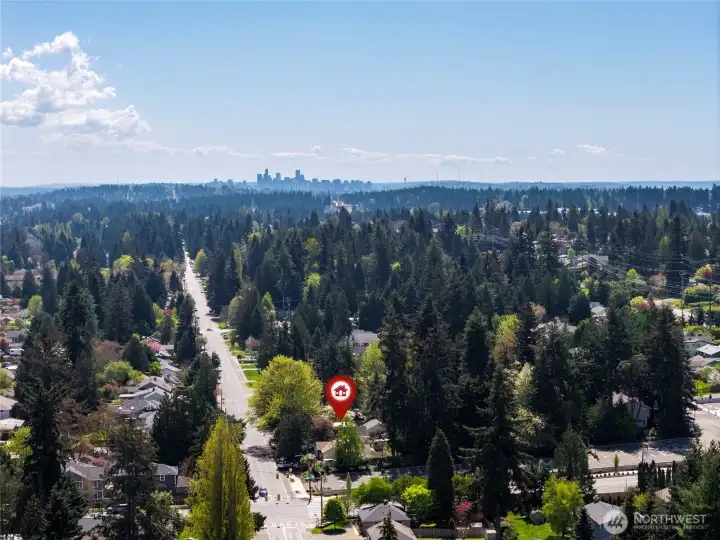 Aerial facing South
