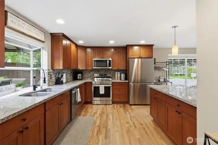 Beautiful kitchen with bay window
