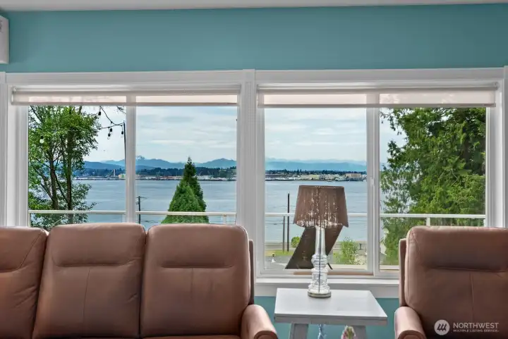 Water & mountain views from your family room Water & mountain views from your family room