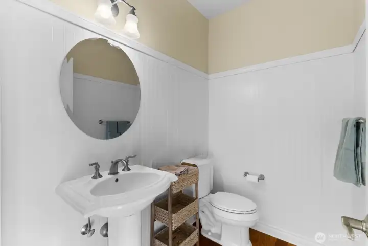 Main floor powder room Classic wainscoting Main floor powder room Classic wainscoting