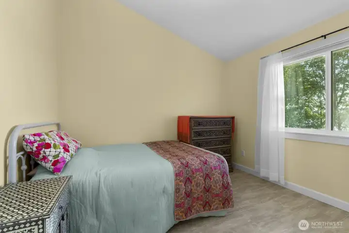 3rd bedroom upstairs with a view of the sound. 3rd bedroom upstairs with a view of the sound.