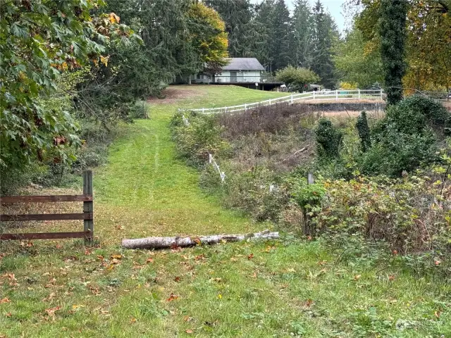 Pathway 50 foot wide  on side of property then veer left up to the stake about 400 feet