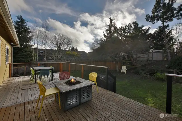 Take your living outside. Plenty of space to entertain or sprawl out on this expansive deck. Please know that most furniture/furnishings is/are available for sale.  The house has been occasionally used as a short term rental.