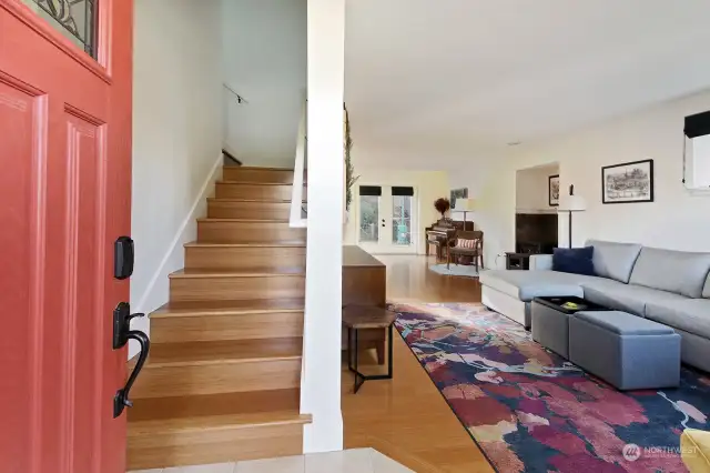 This home is bright and light. Stairs lead to the upper level with two spacious ensuite bedrooms and a flex space at the top of the stairs. Most of the furniture is available to purchase. House has occasionally been a short term rental.