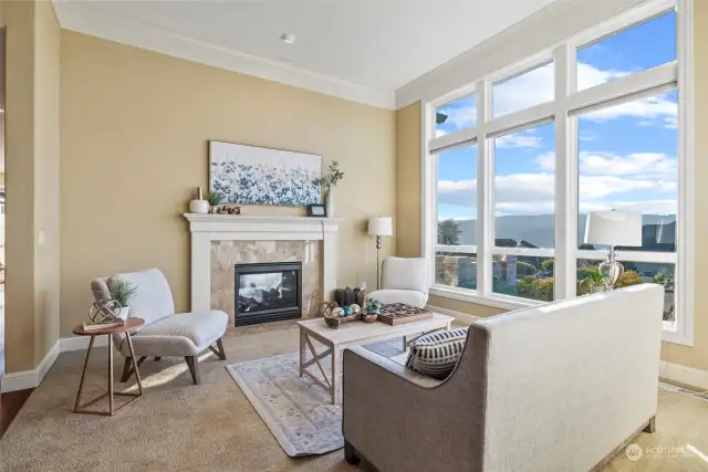 Cozy fireplace in living room