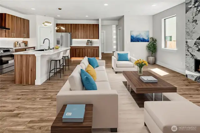 Open concept floor plan (digitally staged)