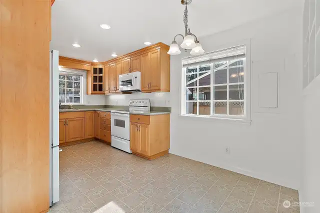 Kitchen with eating area.