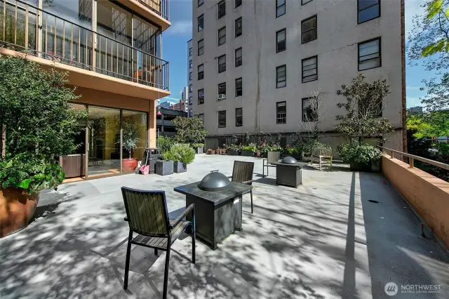Rooftop terrace complete with fire pits and barbeques