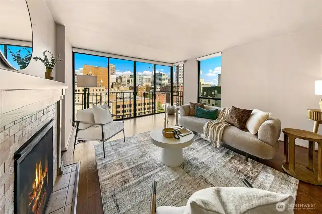 SW facing for city and mountain views from day to night.