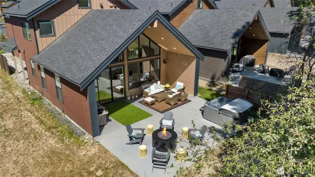 Aerial view of back of home