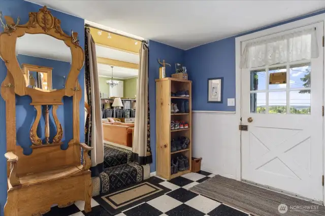 Entry showing step up the living area