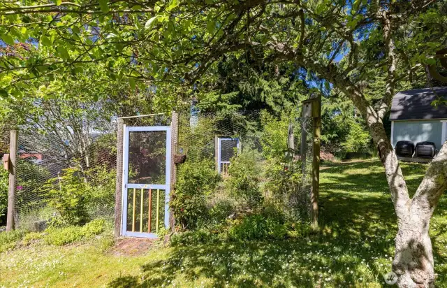 Fenced garden area. Property also has two fruit trees - apple & cherry.