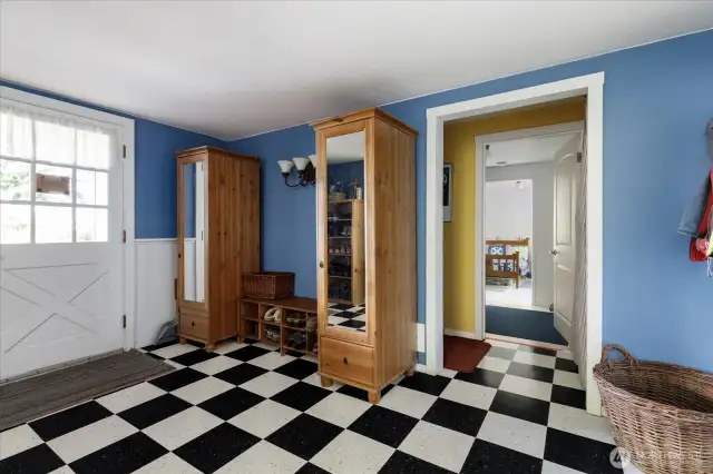 Gracious entry with easy care vinyl composition tile