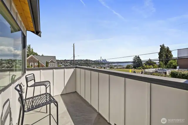 Private deck of the Primary BR. Elliot Bay and CITY VIEWS...there's a theme here.