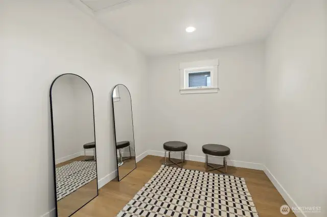 Room sized primary closet.
