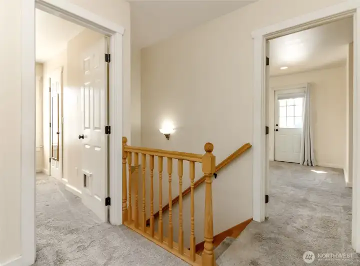 Top of Stairwell to Primary Bed & 3 additional Bedrooms(4 rooms upstairs total)