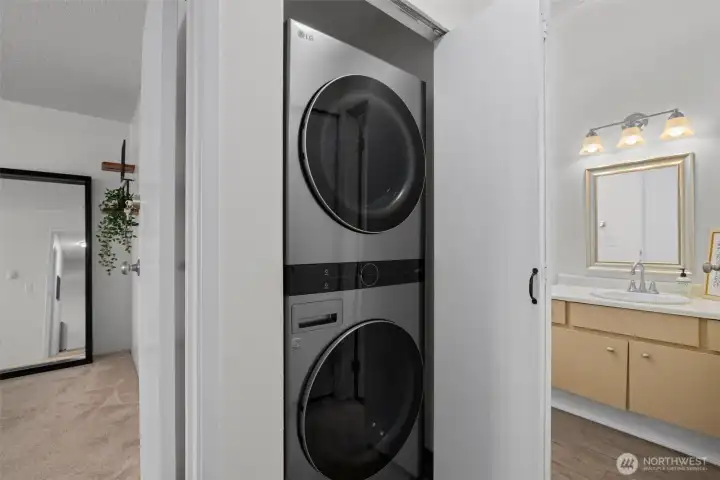 Newer washer & dryer stays with the home!