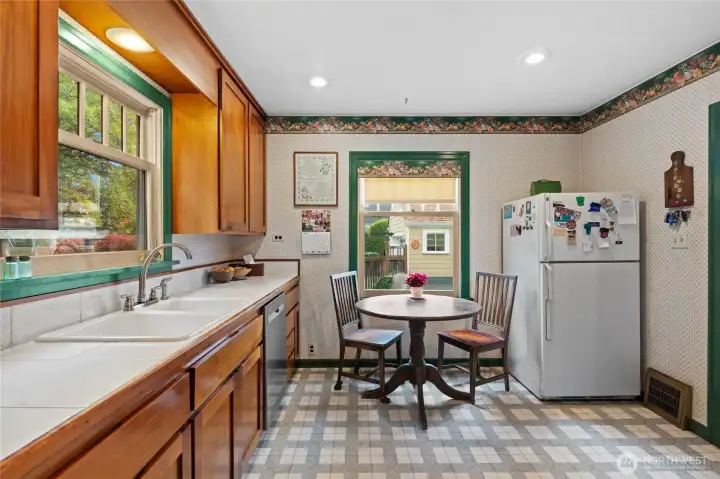 This generous kitchen simplifies cooking and features plenty of storage to stay organized.