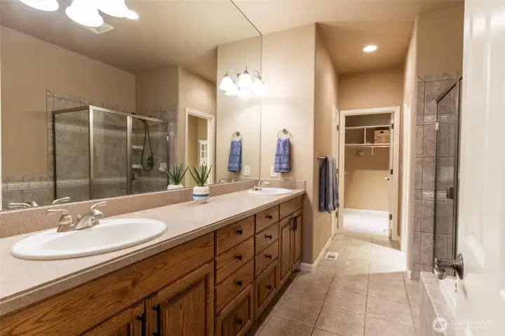 Primary on suite, double sinks