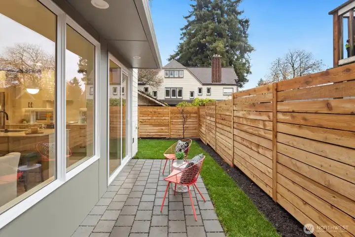 Sideyard with patio.