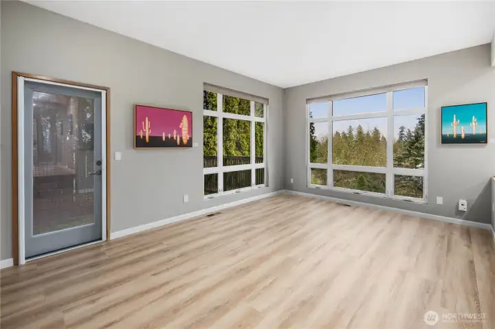 Sunken living room for elegant living.