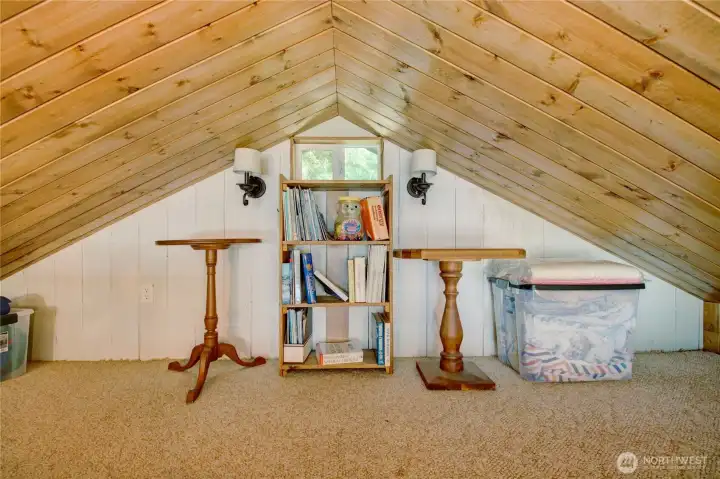 Loft area used as extra space for guests.