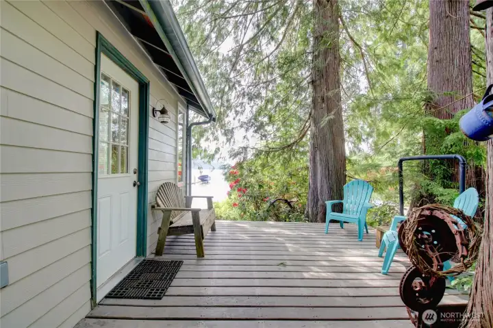 Side deck for more room to entertain in the shade.