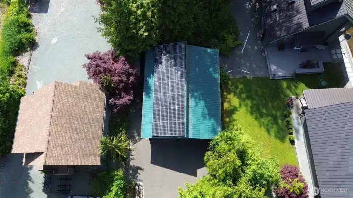 Solar panels with metering system to save on energy costs.