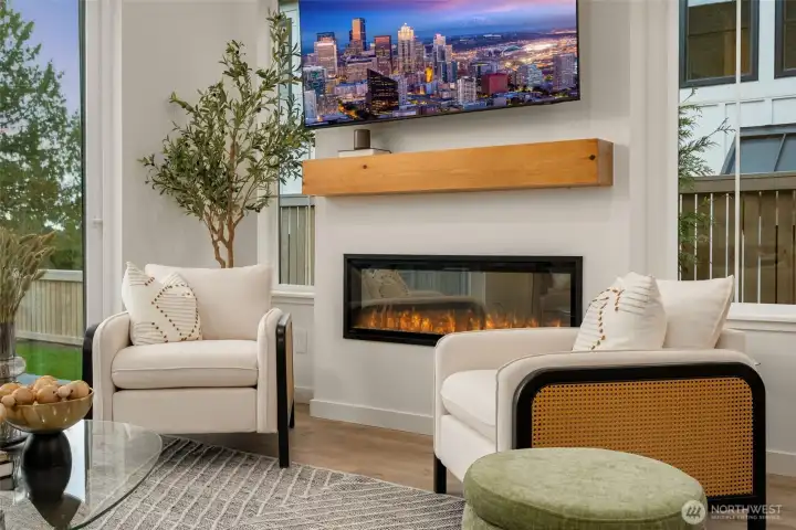 Light-filled living room with expansive windows