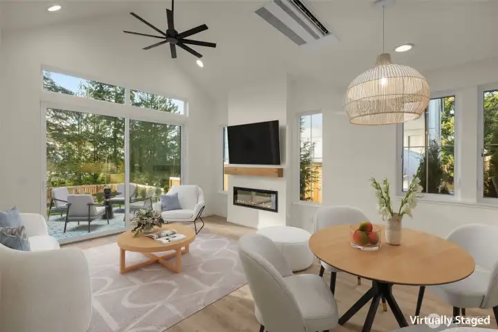 Clean lines, natural light, and an easy connection from living to dining.