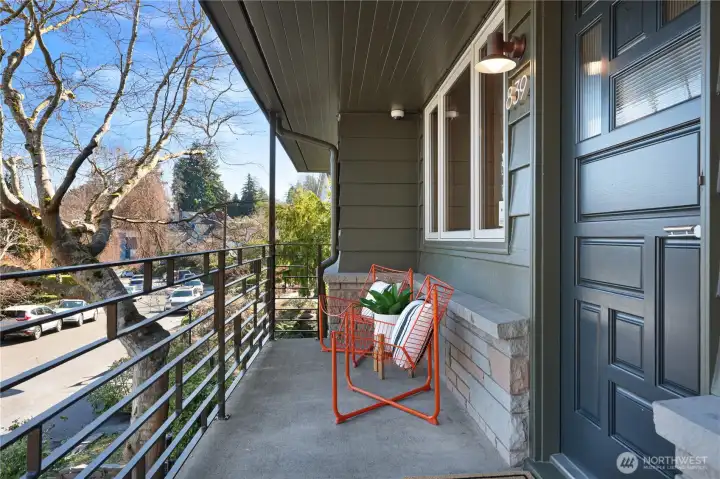Enjoy views of the Cascade mountains from your front porch