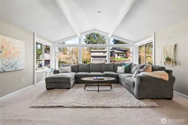 Natural light pours in