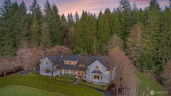 Welcome to this Aspenwood Estate...a private retreat tucked away at the end of a cul-de-sac, where tranquility,  space, and timeless design come together.