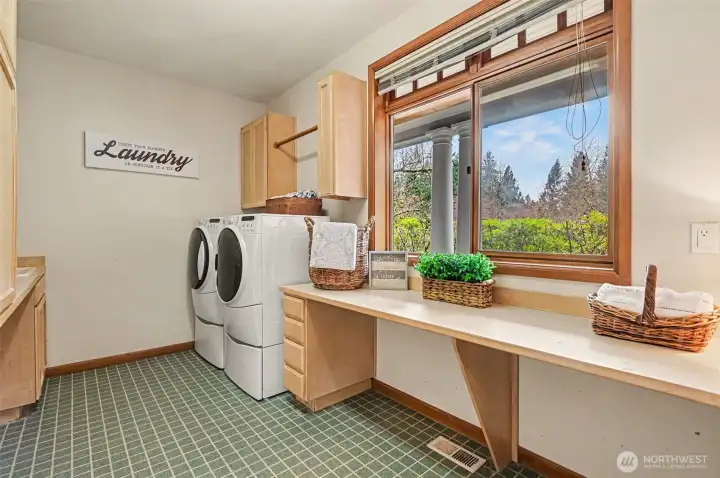 Functional and spacious laundry room.