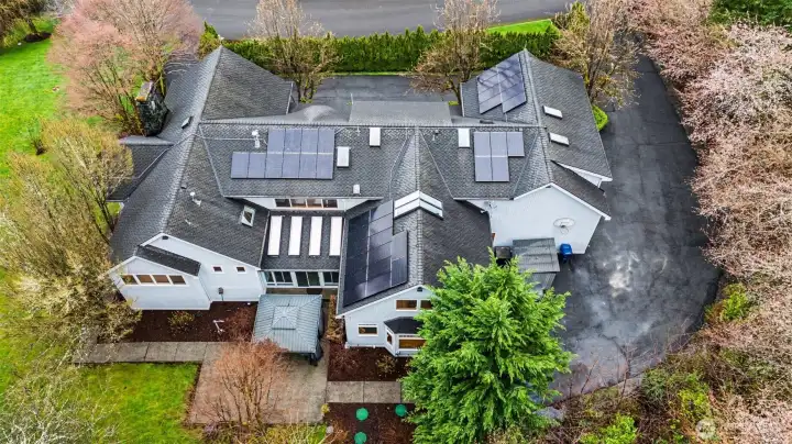 38 solar panels provide near zero electricity costs.