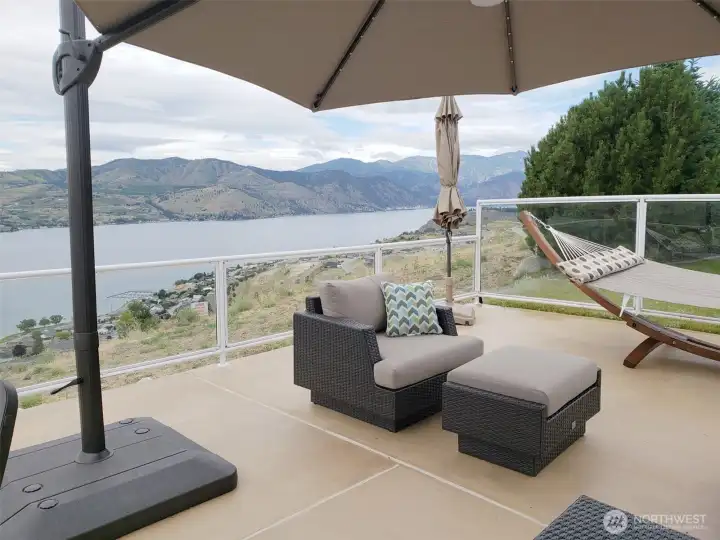 Large in-ground pool and deck