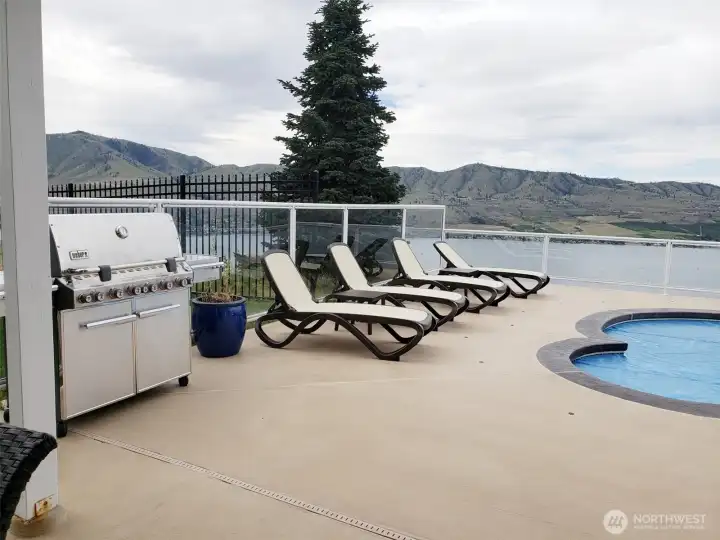 Large in-ground pool and deck