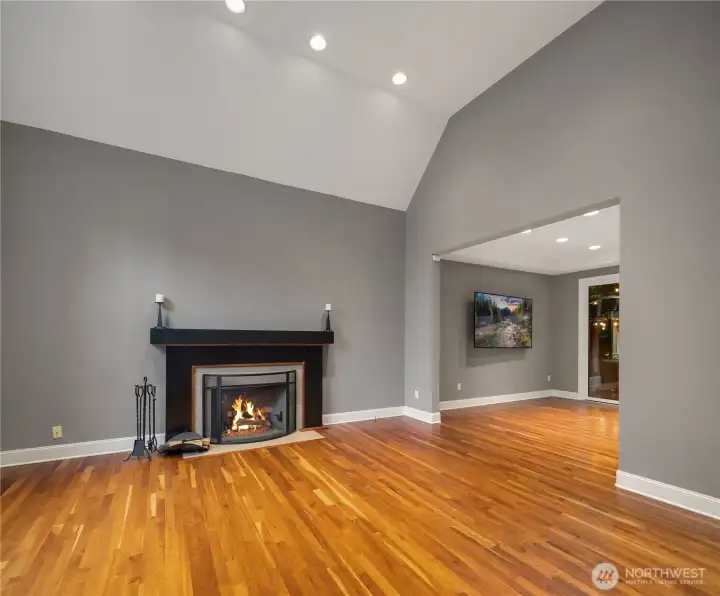 Gas fireplace in formal living area